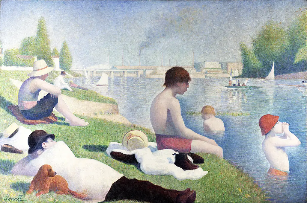Bathers at Asnières in Detail Georges Seurat